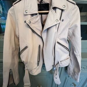 Women's All Saints light pink New Leather Jacket